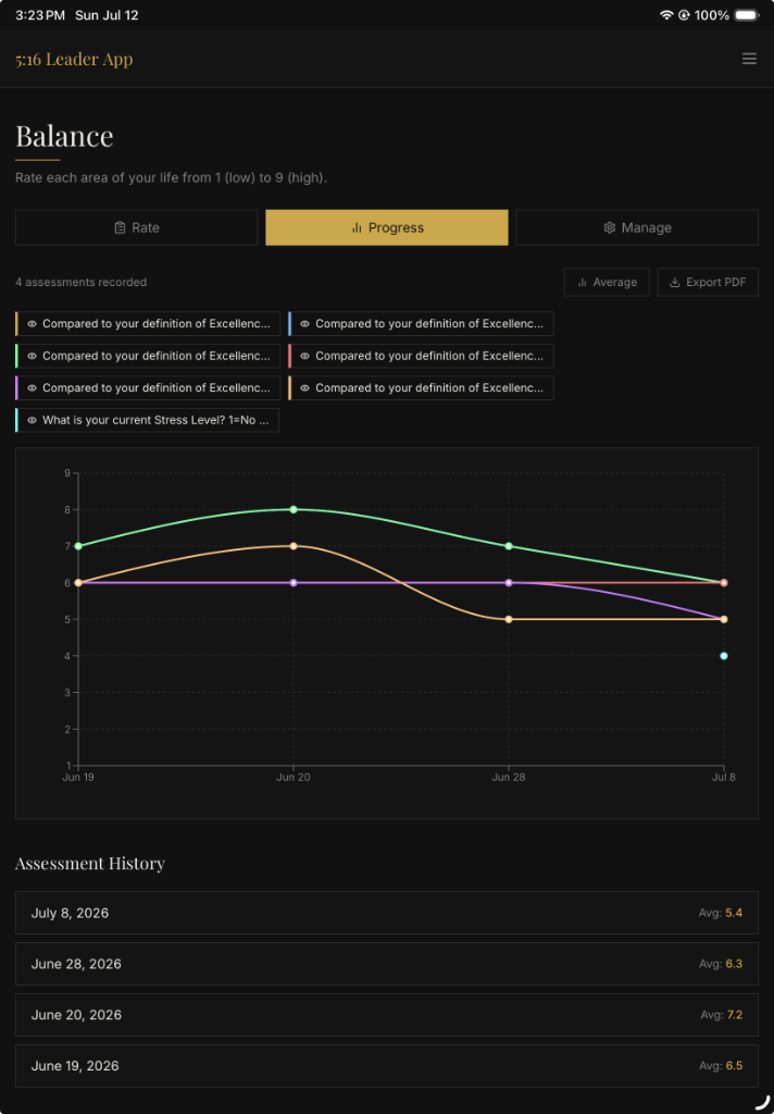 5:16 Leader balance assessment chart